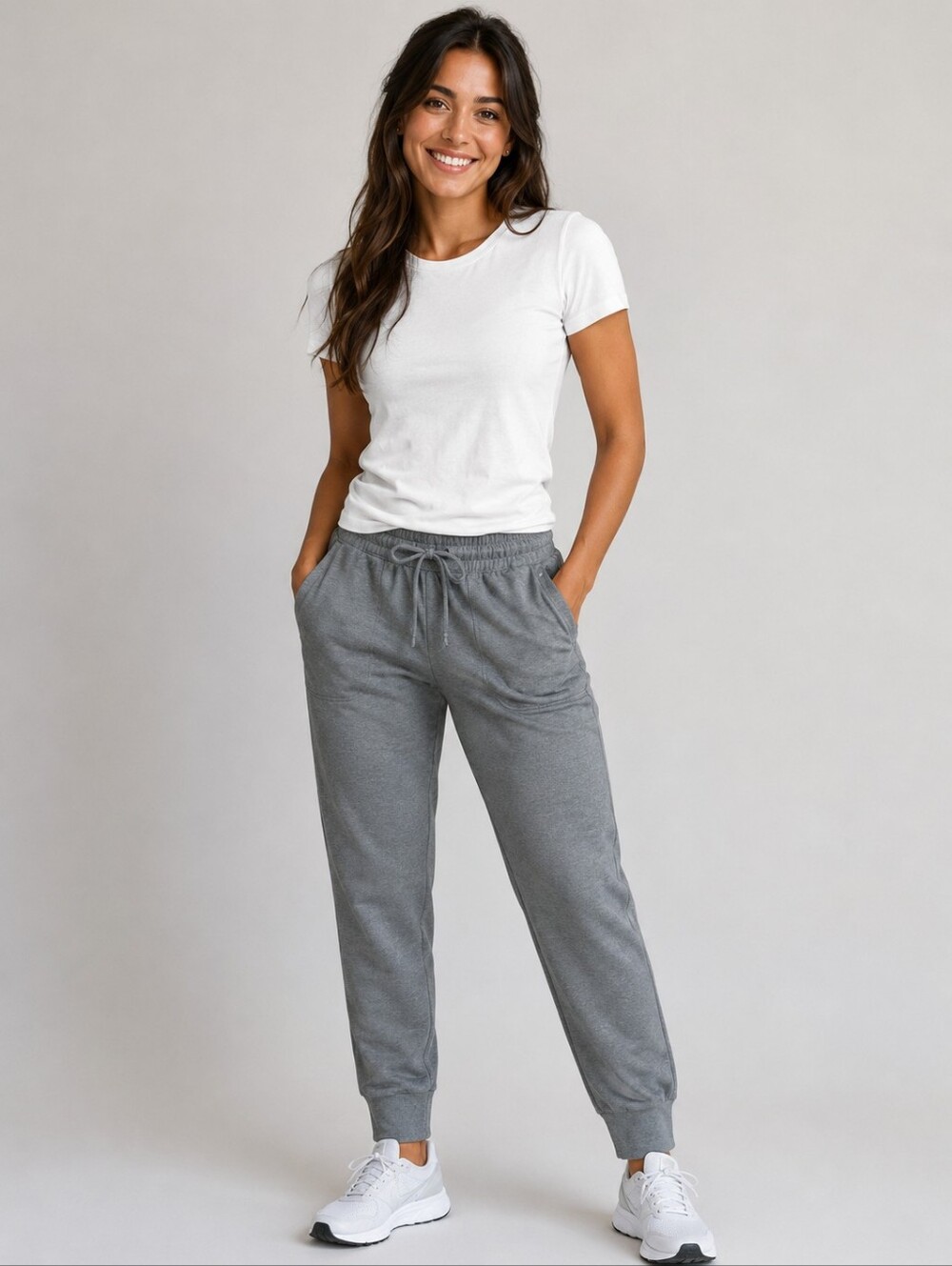 Free People Gray Drawstring Joggers